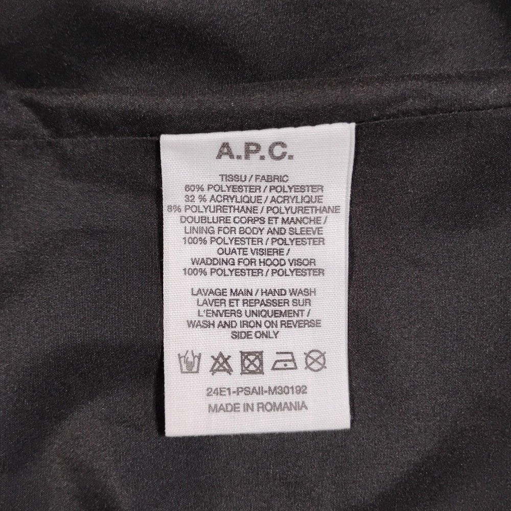 A.P.C. Mens Hooded Parka Raincoat Olive Green Size S Romania - Picture 3 of 15